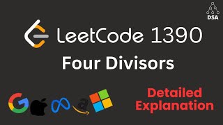 Four Divisors | LeetCode 1390 | Sum of Numbers with Exactly 4 Divisors