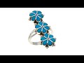 Chaco Canyon Zuni Turquoise Elongated Floral Ring