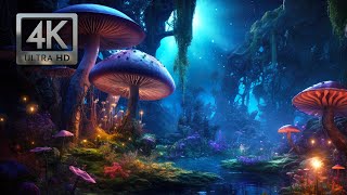 Enchanted Mushroom Forest Ambience, Relaxing Music, Nature Sounds & Trickling Wa