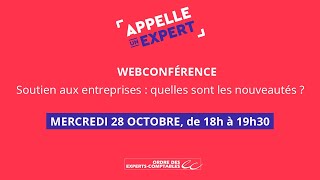 Webconférence : "Soutien aux entreprises : quelles sont les nouveautés"