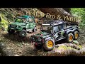 Yikong Yk4106 Pro Mercedes G Class and Yk6101Khan Defender 6x6 RC Crawler on a trail adventure