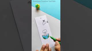 Bookmark card making  Environment Day card  #Earth #WorldEnvironmentDay #satisfying  #shorts