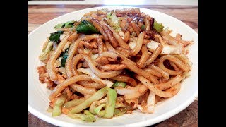 S1Ep49-Stir Fry Udon Noodles with Shredded Pork  肉絲炒烏冬麵