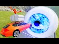 Cars Jumping Through HUMAN EYE Portal - BeamNG.drive