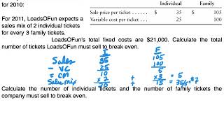 Cost-Volume-Profit Analysis - Sales Mix and Weighted Average Contribution Margin