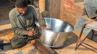 Have You Ever Seen a Traditional Middle Eastern Galvanized Iron Tub Made? Complete Factory Process.