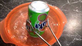 Imploding soda can