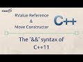 RValue Reference and Move Constructor in C++ : Available C++11 Onwards