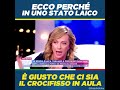 Giorgia Meloni spiega in pochi secondi perchè è giusto il crocifisso nelle aule in uno stato laico