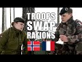 French 🇫🇷 and Norwegian 🇳🇴 soldiers swap meals-ready-to-eat rations 🍽