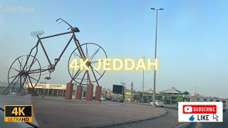 4K Jeddah Drive Tour | Big Bicycle Roundabout | Saudi Arabia