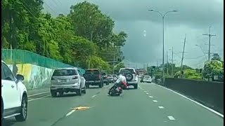 Aussiecams - Rider down in greasy conditions Kingston QLD