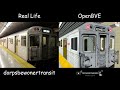 openbve vs real life ttc h4 departing younge station