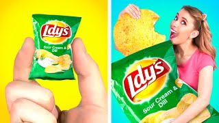 COOL FOOD HACKS AND FUNNY TRICKS || DIY Giant Chips! Best Viral TikTok Food Tricks by 123 GO! FOOD