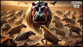 हिप्पो ने आज बहुत बड़ी भूल किया | 17 Hyenas Take Down A 8 Ton Hippo To Avenge Their Leader