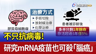 不只抗病毒！ 研究mRNA疫苗也可殺「腦癌」