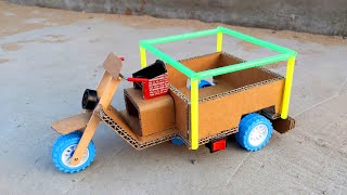 Amazing Cardboard Tuk-Tuk Cargo Autorickshaw at Home | Simple Creative Idea from Cardboard