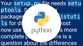 Python 3: ImportError "No Module named Setuptools"