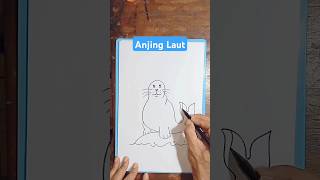 Contoh mudah  sketsa Gambar Anjing Laut