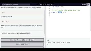 Lesson 15 | Basic JavaScript | Increment a Number with JavaScript