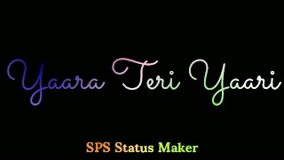 Yaara Teri Yari Umar Sari Sath Hai Lyrical Status Video | Darshan Raval | Black Screen Status |