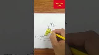 Bird Drawing for Beginners / Bird Scenery Drawing / Birds Drawing Colour / How to Draw Birds