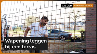 Wapening leggen voor een gevlinderd betonnen terras | Willem Designvloeren