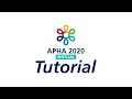 APHA 2020 Virtual Meeting and Expo Tutorial