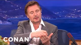 When Liam Neeson Forged Ralph Fiennes' Autograph | CONAN on TBS
