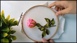 Rosebud Ribbon Embroidery Tutorial