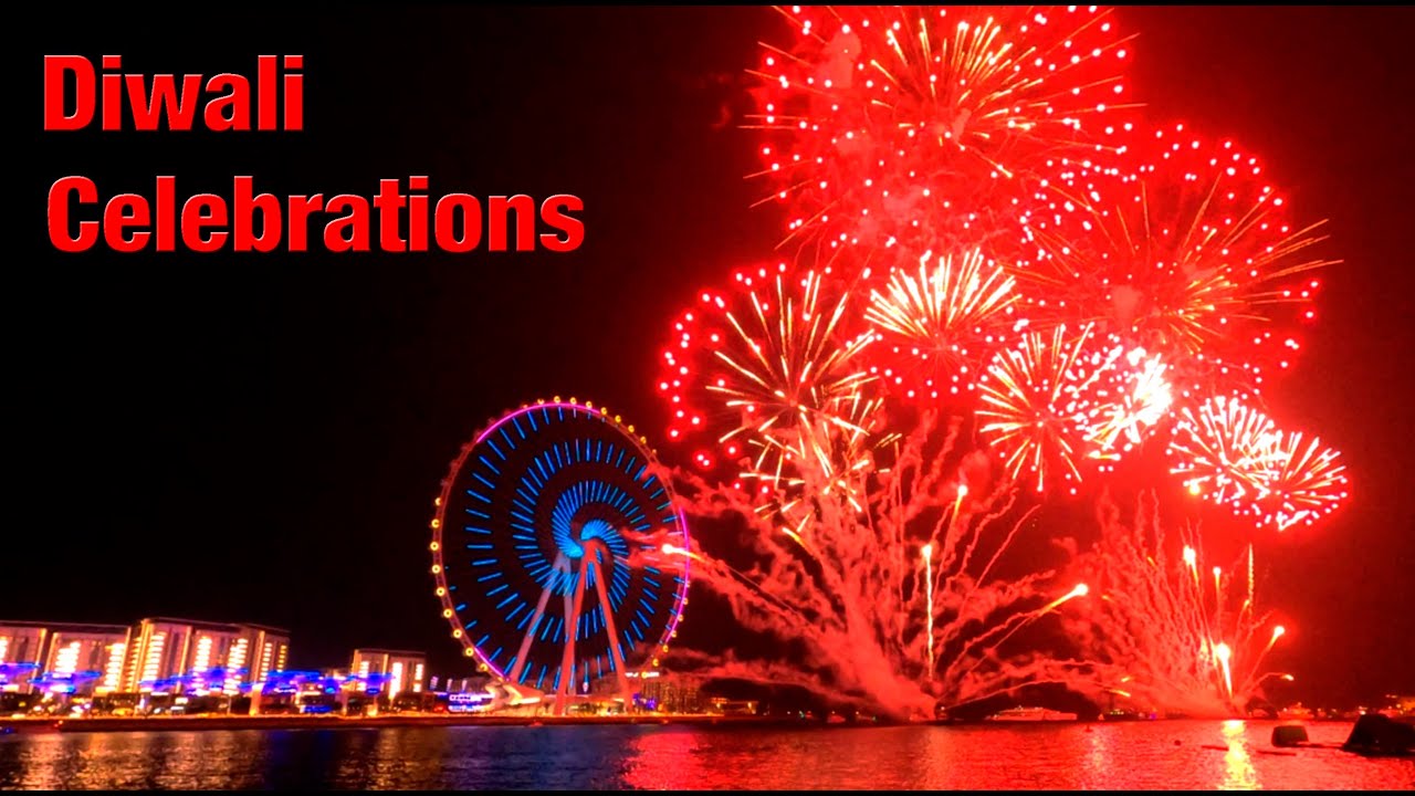 Dubai Diwali Celebrations | Bluewaters Fireworks 2021| Evening Walking ...