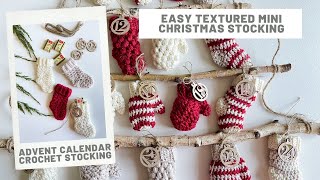 Crochet Advent Calendar - Textured Crochet Stocking Tutorial