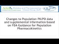 Changes to Population PK/PD data and supplemental information based on FDA Guidance for PopPK