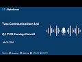 Tata Communications Ltd Q1 FY2024-25 Earnings Conference Call