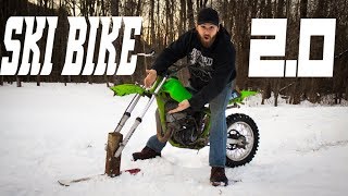 SNOW BIKE 2.0! Homemade Timbersled! (kdx80)