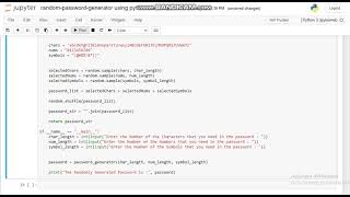 Technohacks-PythonDevelopment-task9 ( Random password generator using python )