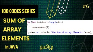 #6 Sum of Array Elements in JAVA | 100 codes series | Vikash codes | Subscribe | Tamil