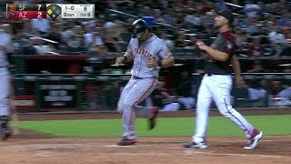 SF@ARI: Pagan crosses the dish on a passed ball