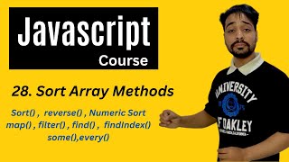 Sort Array Methods In Javascript | Javascript Tutorial In Hindi #28
