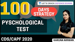 Psychological Test | 100 Days Strategic SSB Plan for CDS/CAPF 2020 | Karuna Nirwan