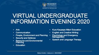 Virtual Undergraduate Information Evening 2020  | Humanities and Social Sciences | Massey University