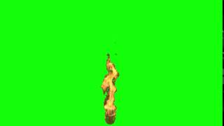 Small Fireball Burning (green screen)