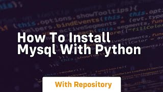 how to install mysql with python