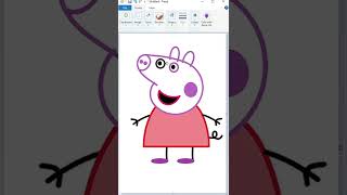 How to draw Peppa Pig using MS Paint #shorts