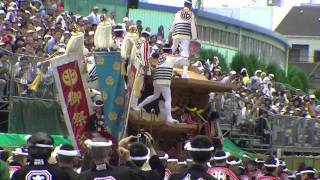 Ｈ23年（2011）9月17日　岸和田祭り　ﾊﾟﾚｰﾄﾞ前のかんかん場     #岸和田だんじり祭　＃旧市　＃宵宮　＃パレード前　＃かんかん場　＃パフォーマンス