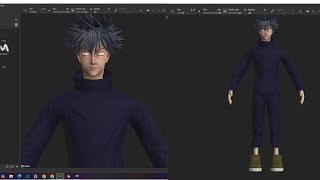 Modelling Megumi Fushiguro Blender Part 16 ( texturing in substance painter)