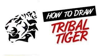 How to draw tiger tribal tattoo design