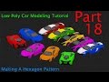 Beginner Blender Low Poly Car Modeling Tutorial -  Part 18 - Making a Hexagon Pattern