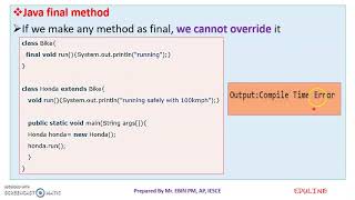 JAVA - MODULE 2 - TOPIC 29 - FINAL KEYWORD