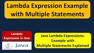 Lambda Expression Example with Multiple Statements | Lambda expression in Java